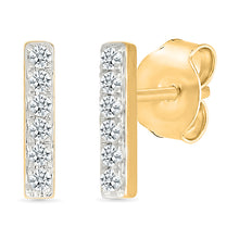 Linear Petite Diamond Bar Earrings
