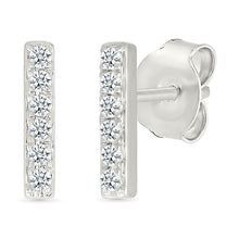 Linear Petite Diamond Bar Earrings