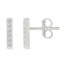 Linear Petite Diamond Bar Earrings