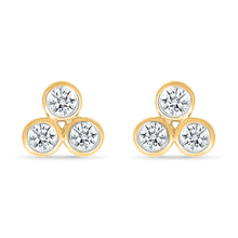 Tres Lab Grown  Gold & Diamond Earrings