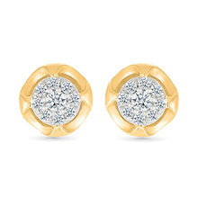Floret Halo  Gold & Diamond Earrings