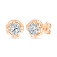 Floret Halo  Gold & Diamond Earrings