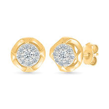 Floret Halo  Gold & Diamond Earrings