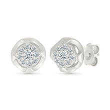 Floret Halo  Gold & Diamond Earrings