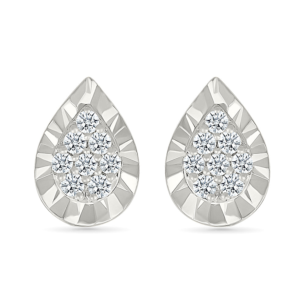Petite Teardrop Diamond Stud Earrings