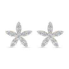 Flower Petals Diamond Studs Earrings