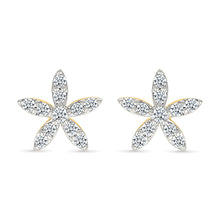 Flower Petals Diamond Studs Earrings