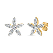 Flower Petals Diamond Studs Earrings