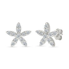 Flower Petals Diamond Studs Earrings
