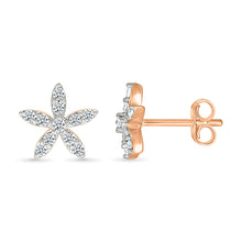 Flower Petals Diamond Studs Earrings