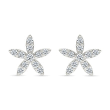 Flower Petals Diamond Studs Earrings