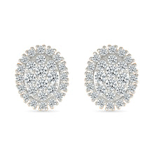 Oval Cluster Studs Earrings