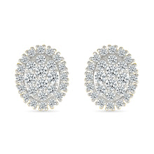 Oval Cluster Studs Earrings