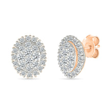Oval Cluster Studs Earrings
