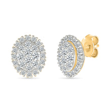Oval Cluster Studs Earrings