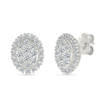 Oval Cluster Studs Earrings