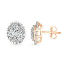 Oval Cluster Studs Earrings