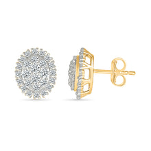 Oval Cluster Studs Earrings