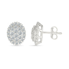 Oval Cluster Studs Earrings