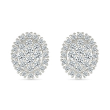 Oval Cluster Studs Earrings