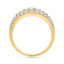 Sparkling Multi-Row Diamond Ring