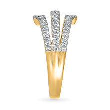Sparkling Multi-Row Diamond Ring