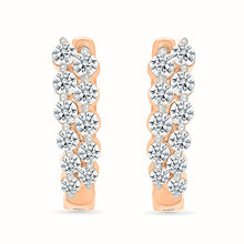 Radiant Bloom Diamond Hoops Earrings