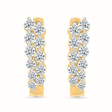 Radiant Bloom Diamond Hoops Earrings