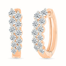 Radiant Bloom Diamond Hoops Earrings
