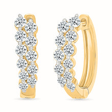 Radiant Bloom Diamond Hoops Earrings