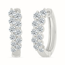 Radiant Bloom Diamond Hoops Earrings