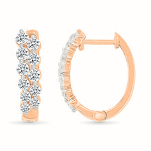 Radiant Bloom Diamond Hoops Earrings