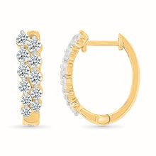 Radiant Bloom Diamond Hoops Earrings