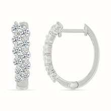 Radiant Bloom Diamond Hoops Earrings
