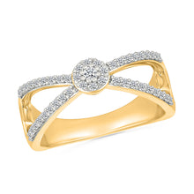 Dazzling Intersecting Diamond Ring