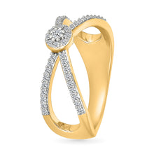 Dazzling Intersecting Diamond Ring