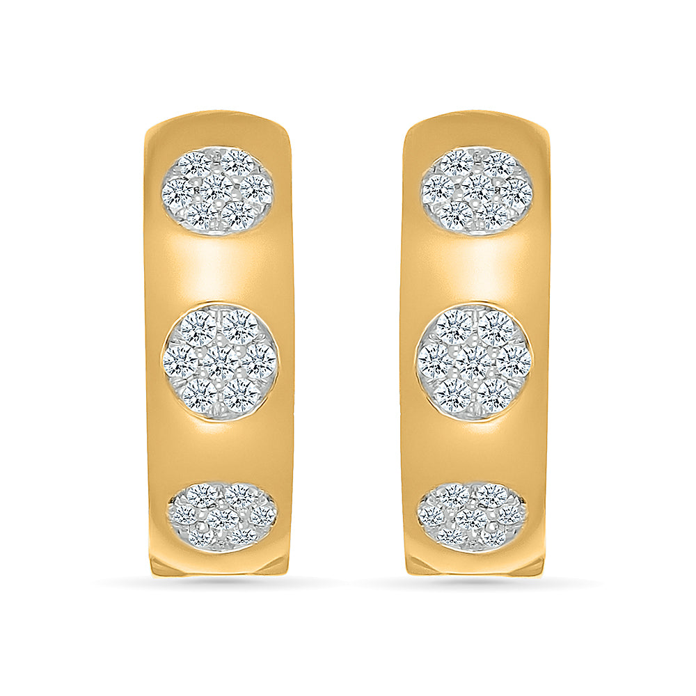 Gold & Diamond Sparkle Hoops Earrings