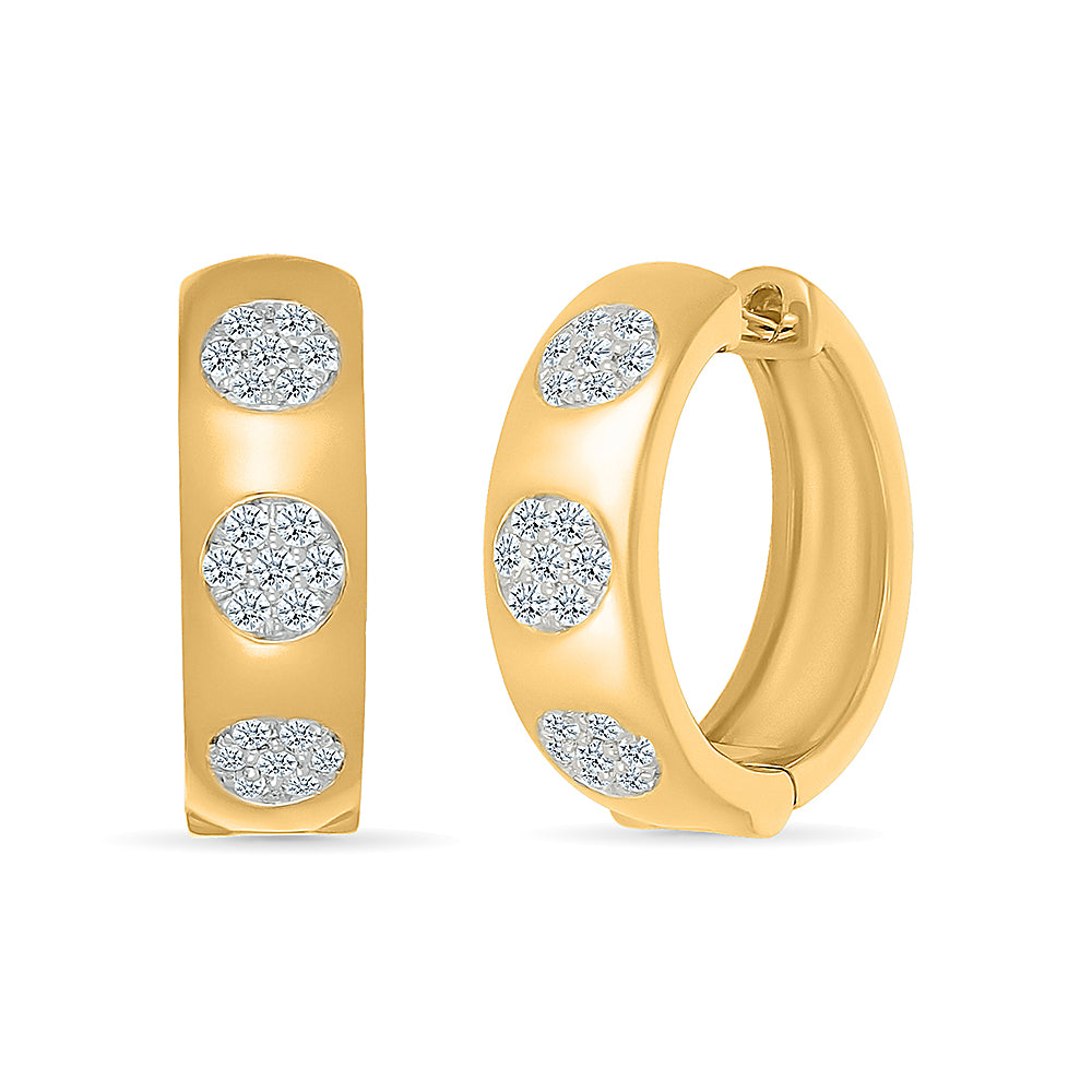 Gold & Diamond Sparkle Hoops Earrings