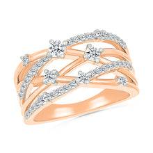 Gold Weave Shining Diamond Ring