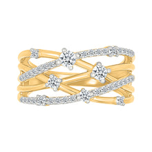 Gold Weave Shining Diamond Ring