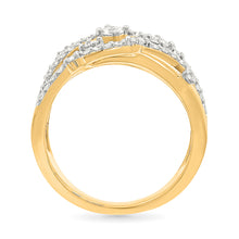 Gold Weave Shining Diamond Ring