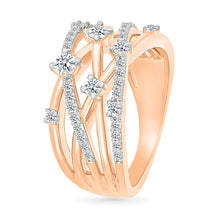 Gold Weave Shining Diamond Ring