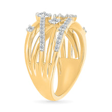 Gold Weave Shining Diamond Ring