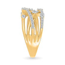Gold Weave Shining Diamond Ring