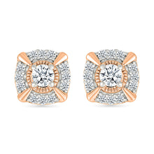 Cubic Halo Studs Earrings