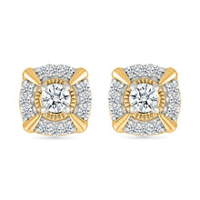 Cubic Halo Studs Earrings
