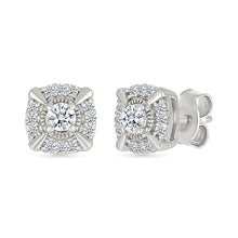 Cubic Halo Studs Earrings