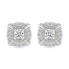 Cubic Halo Studs Earrings