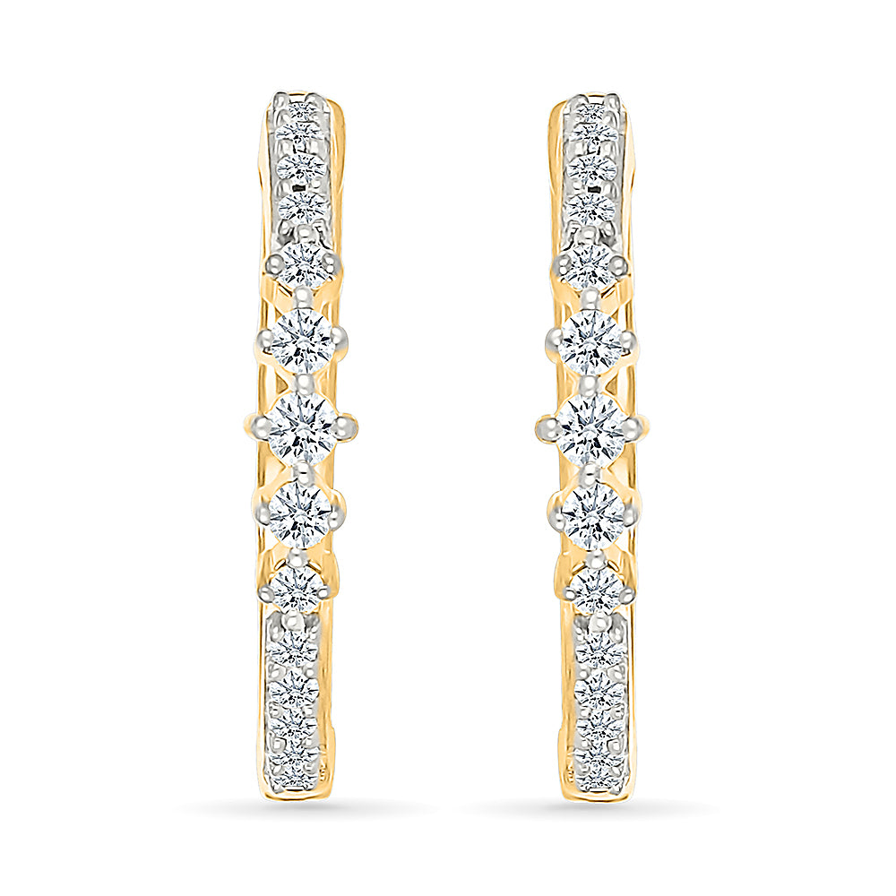 Twinkle Diamond Hoop Earrings