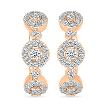Diamond Cluster Hoops Earrings
